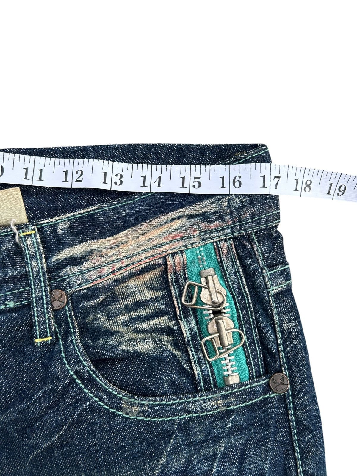 Kapital YOSHITOMO NARA LOLITA Vintage Distressed Rusty Denim Jeans Size US 34 / EU 50 - 20 Thumbnail