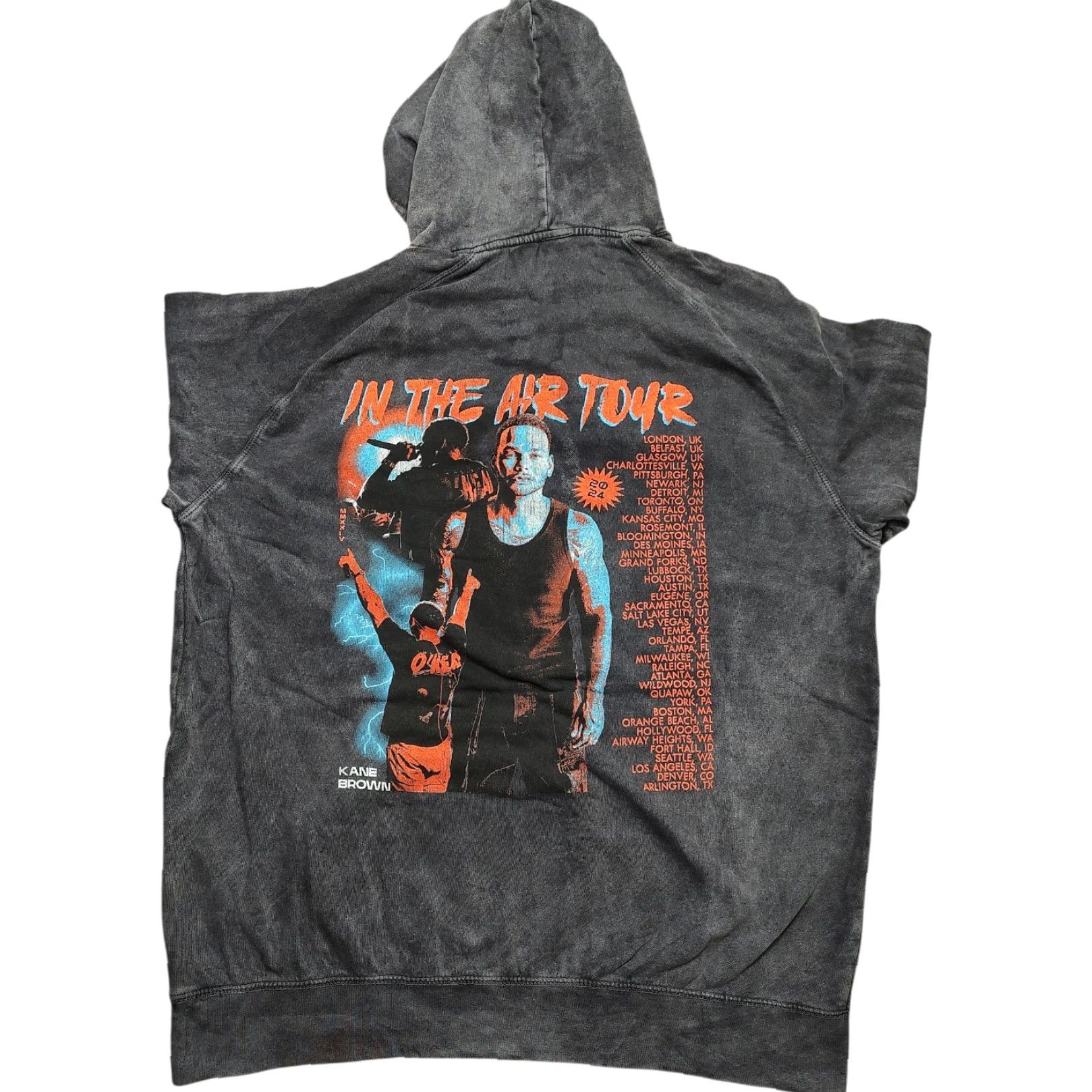 Vintage Kane Brown 2024 In The Air Tour Concert Hoodie Mens XL Sweatshirt Gray Pullover Hooded Lane Seven Size US XL / EU 56 / 4 - 3 Thumbnail