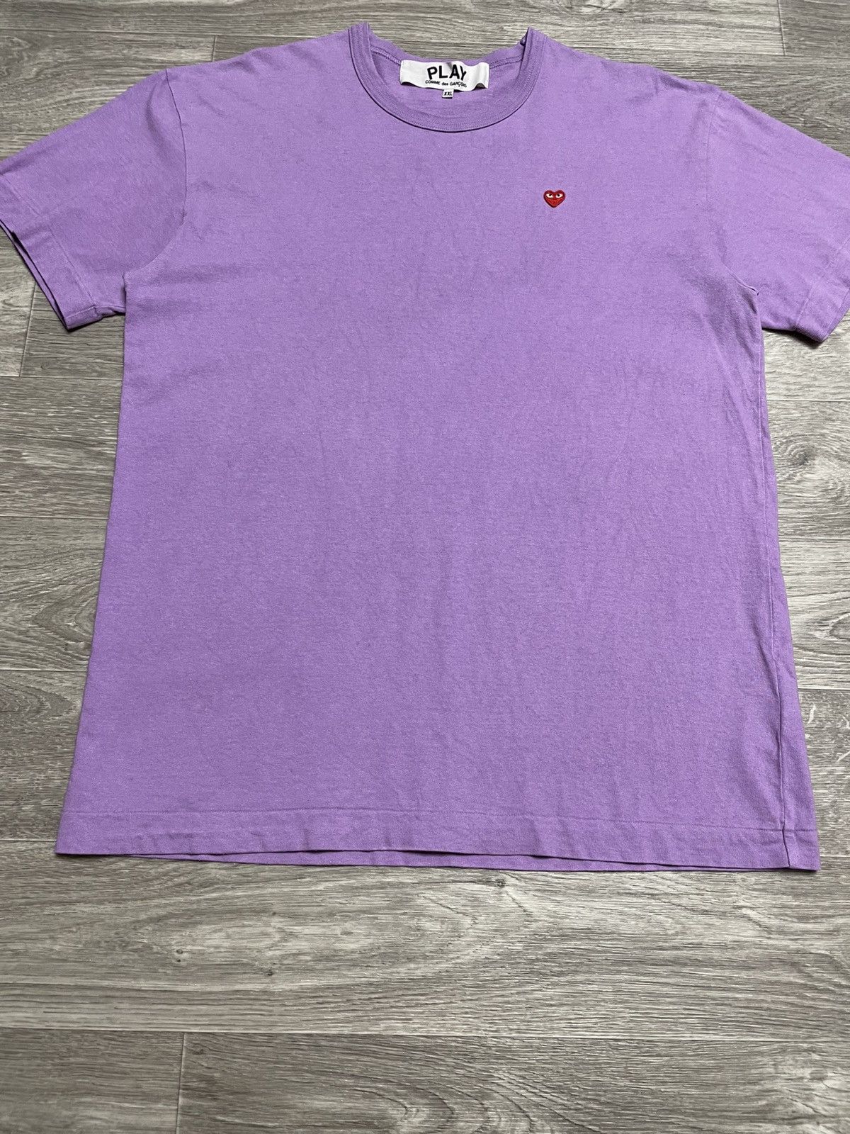 Comme des Garcons PLAY Comme Des Garcons CDG PLAY Purple Mini Heart Logo T-Shirt Size US XXL / EU 58 / 5 - 3 Thumbnail