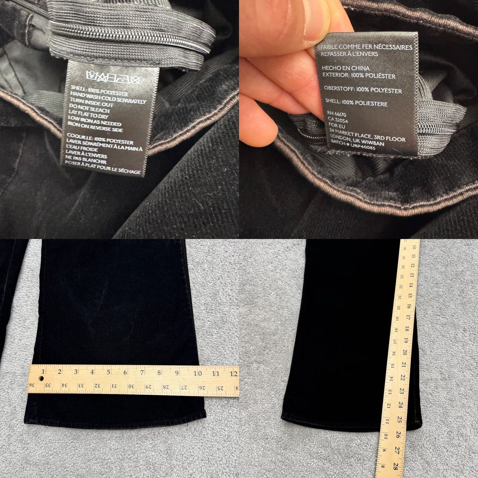 Urban Outfitters Urban Outfitters Corduroy Wide Leg Trouser Pants Womens Large Black High Rise Size 36" / US 14 / IT 50 - 8 Thumbnail