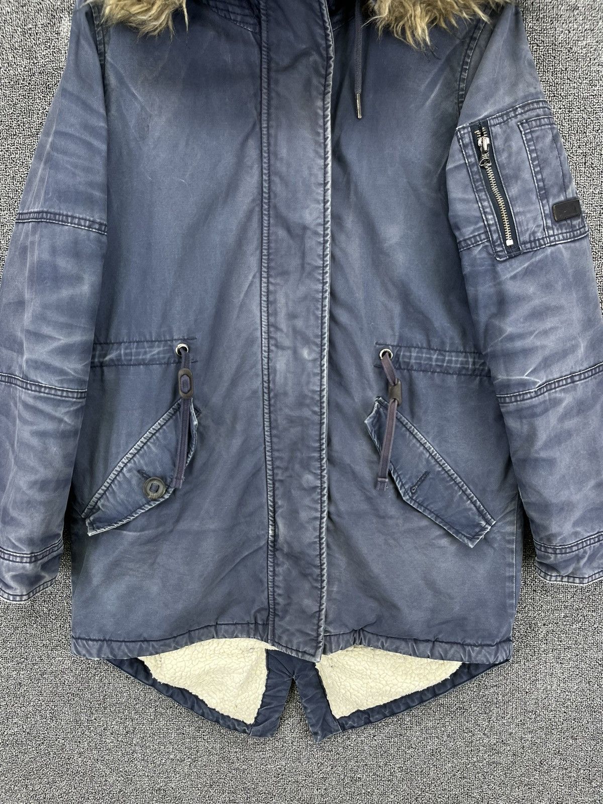 Superdry Vintage Superdry Fur Hoodie Trashed Punk Jacket Size S / US 4 / IT 40 - 4 Thumbnail