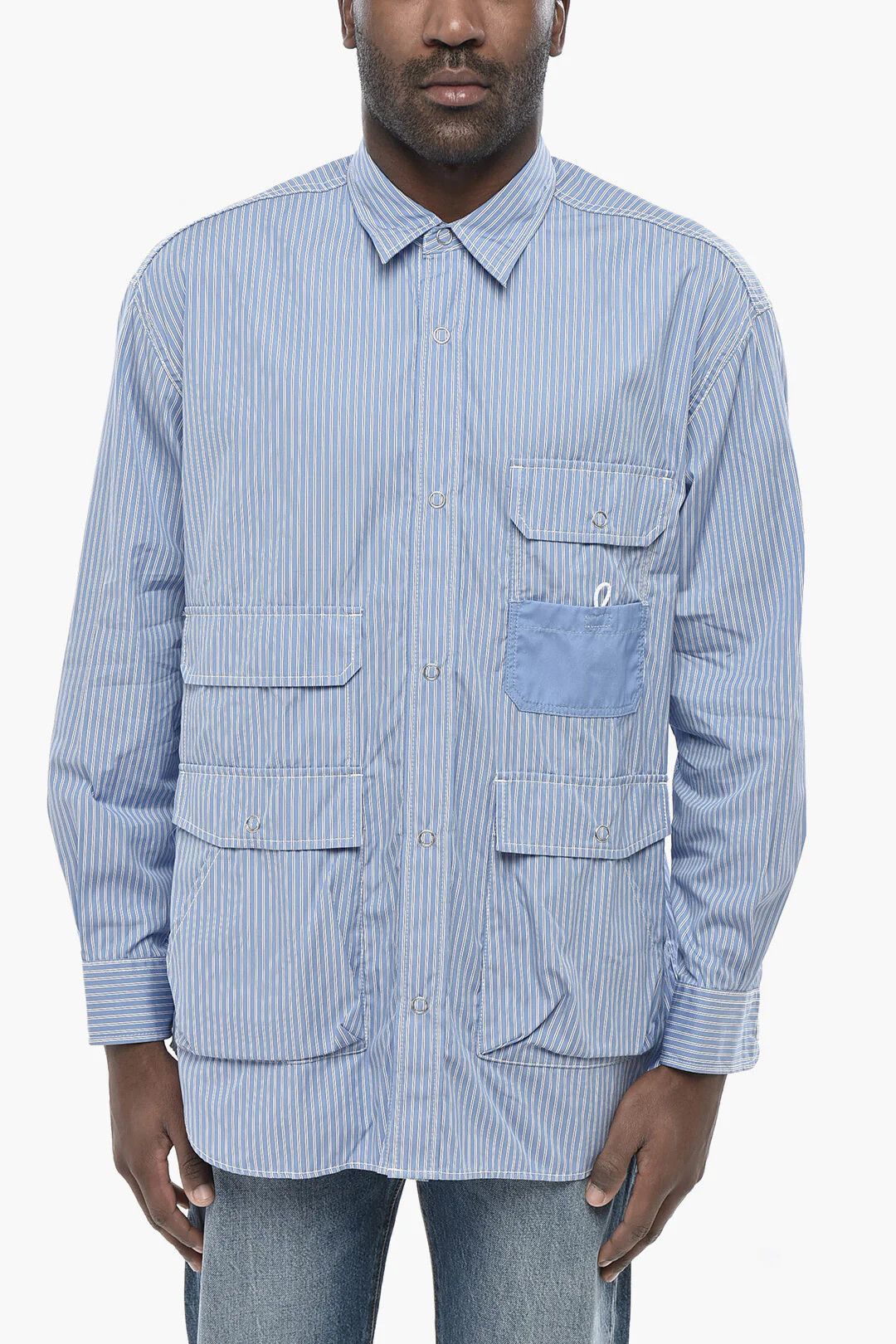 Comme des Garcons og1mm0426 Casual Striped Shirt in Blue Size US M / EU 48-50 / 2 - 1 Thumbnail