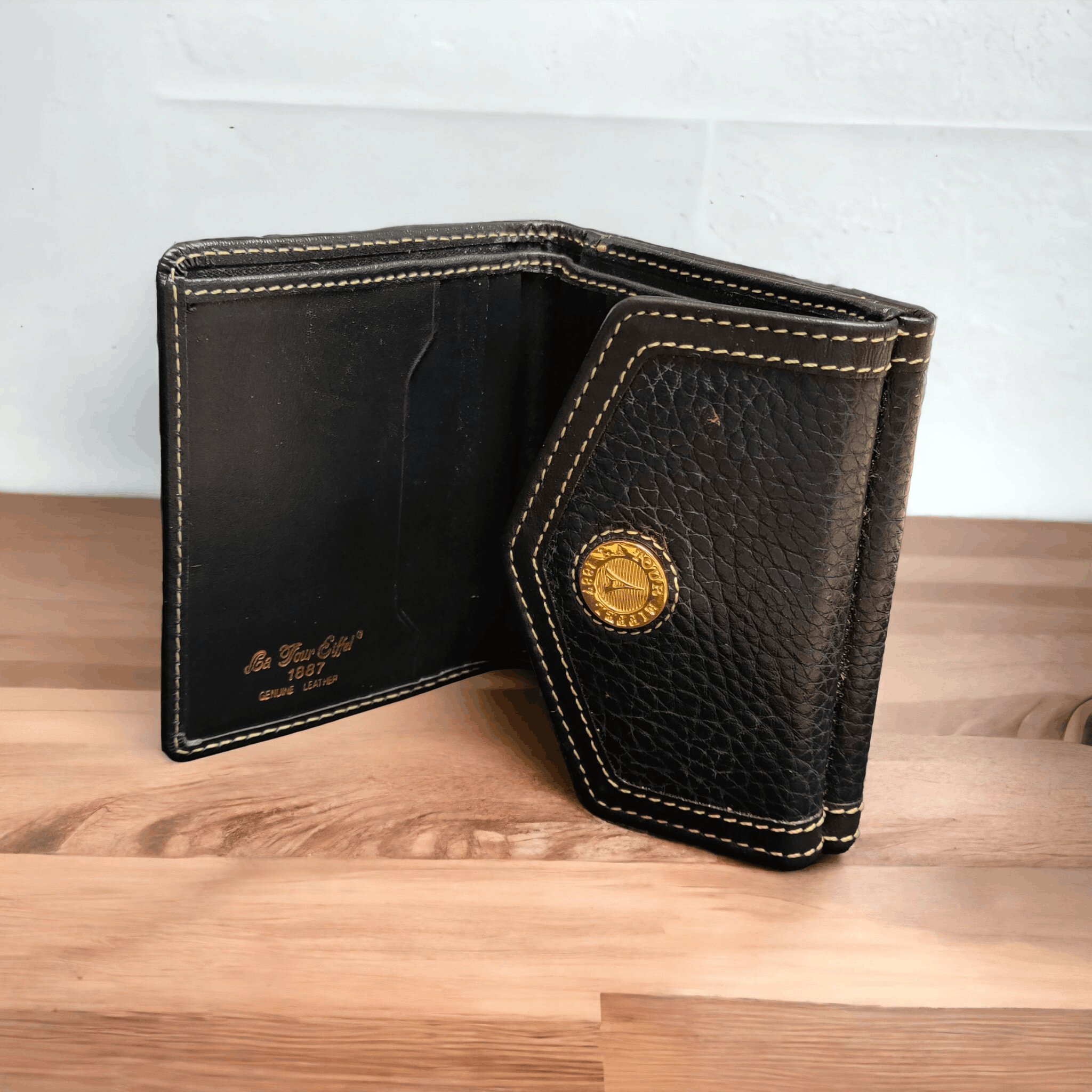 Vintage LA TOUR EIFFEL GENUINE LEATHER WALLET Size ONE SIZE - 2 Thumbnail