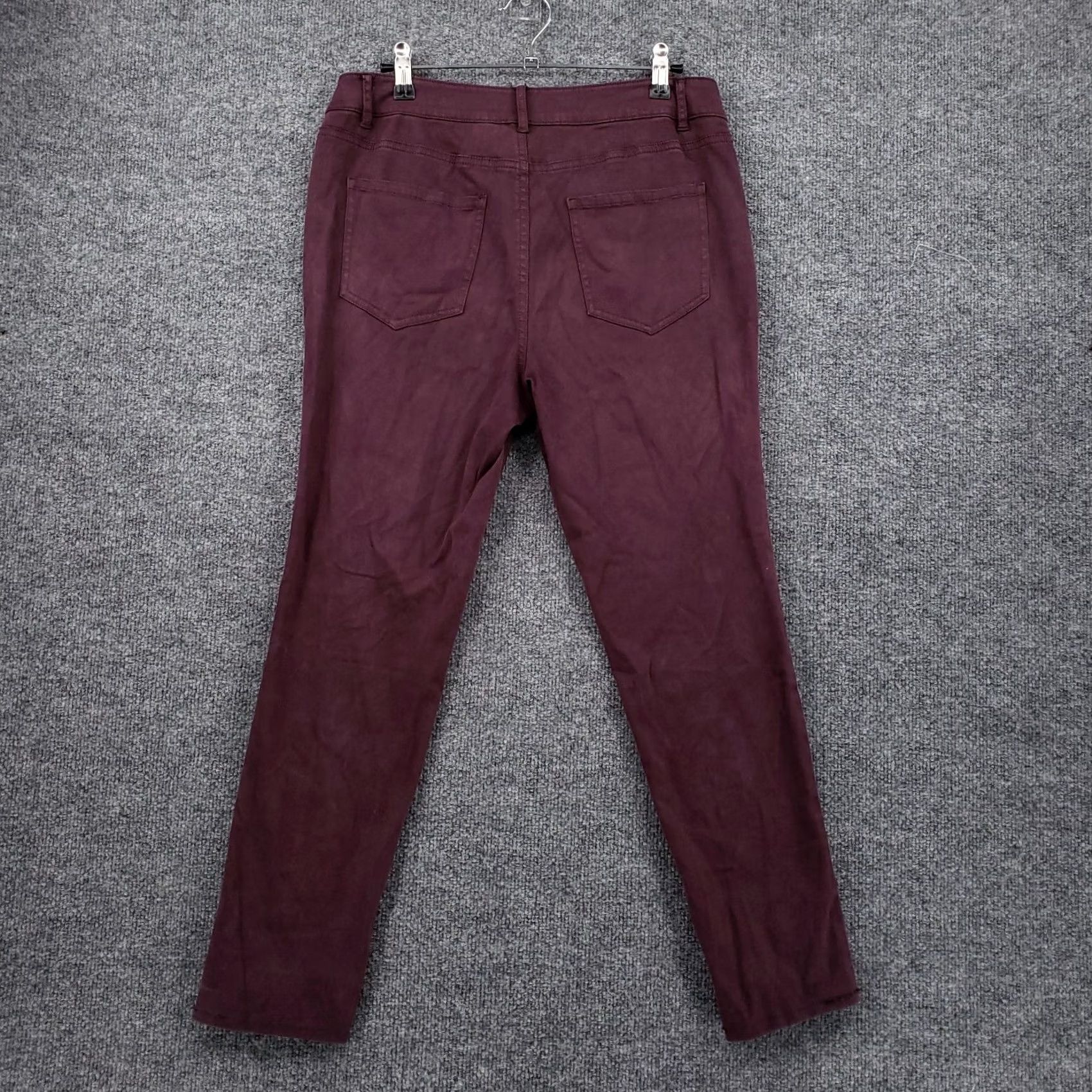 Vintage GH Bass Co Jeans Womens 8 Maroon Red Skinny Ankle Mid Rise Stretch Zip Fly 31x24 Size 30" / US 8 / IT 44 - 2 Thumbnail