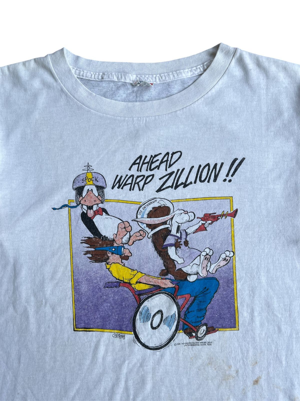 Vintage 1986 Washington Post A Head Warp Zillion Tshirt Size US L / EU 52-54 / 3 - 2 Thumbnail