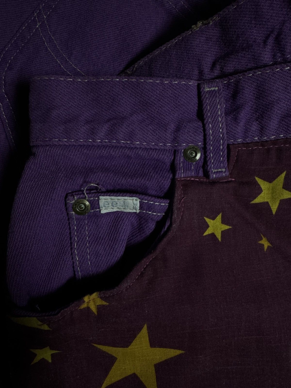 Lee Vintage Lee Celestial Sun Moon Stars Split Custom Jeans Size US 34 / EU 50 - 6 Thumbnail