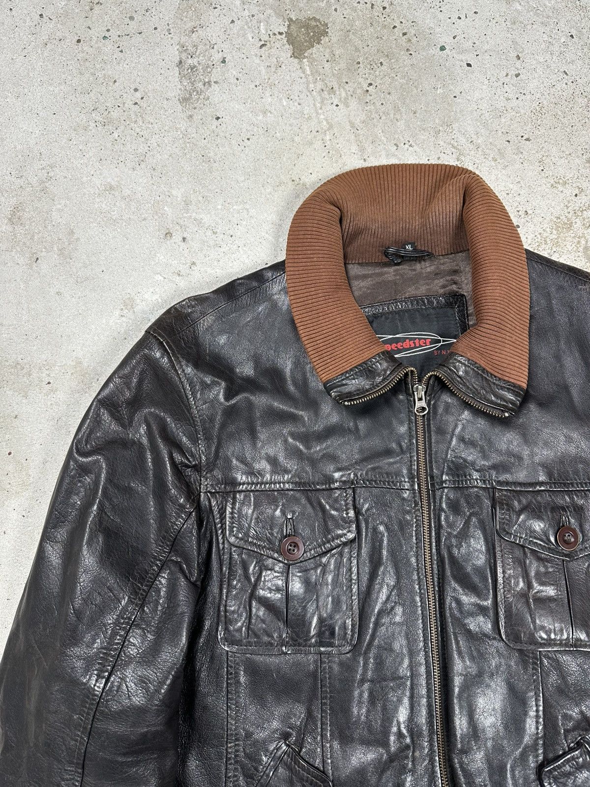 Vintage Vintage Y2K Utility Leather Black Bomber Flyers Jacket Size US L / EU 52-54 / 3 - 6 Thumbnail