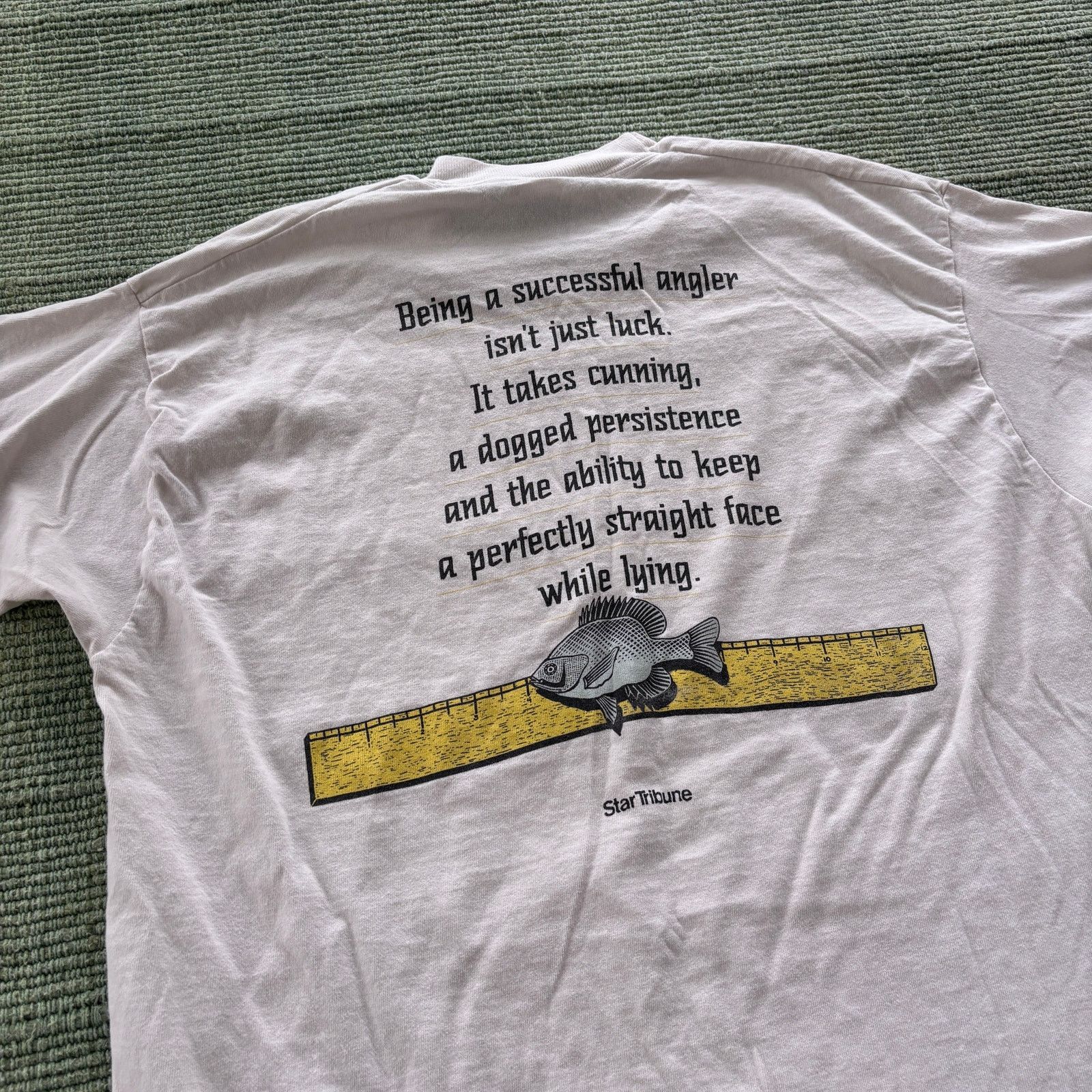 Fruit Of The Loom × Vintage Vintage 90s "Philosofishing" Tee Shirt, Fishing Philosophy T Size US XL / EU 56 / 4 - 2 Thumbnail