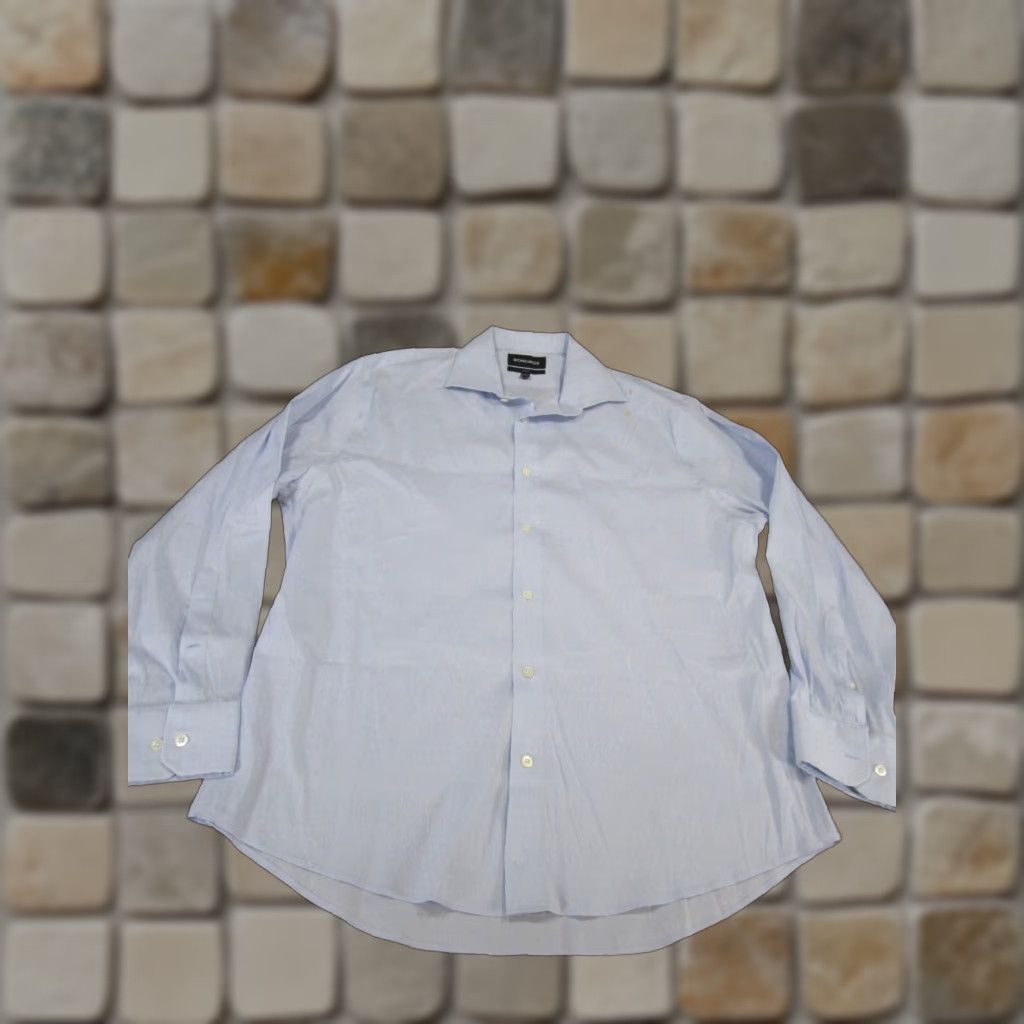 Bonobos Bonobos Dress Shirt Mens 17 Light Blue Slim Button Up Stain Size 46R - 1 Thumbnail