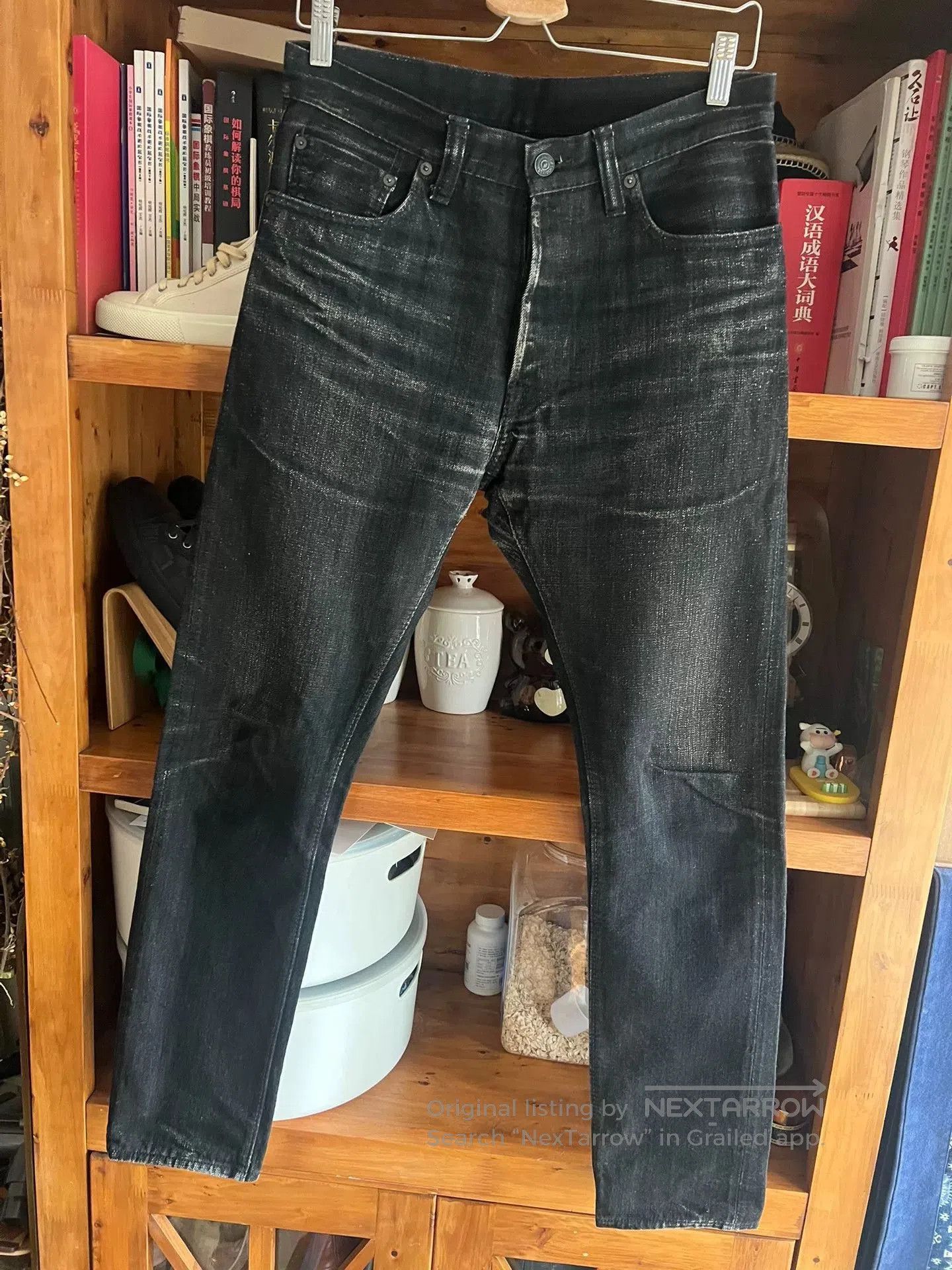 Pure Blue Japan classic black denim jeans with red selvedge. Size US 32 / EU 48 - 3 Thumbnail