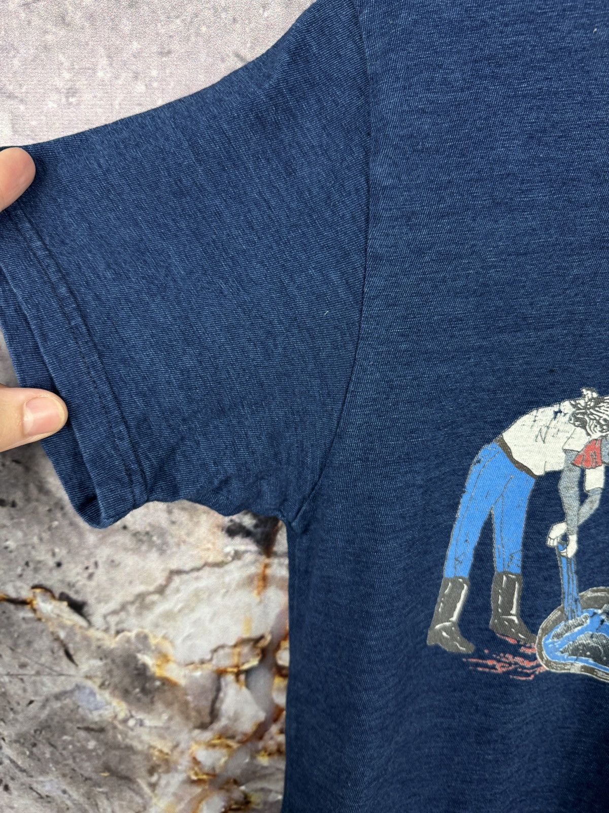 Kapital Kountry Men’s Kapital Indigo Psycho Hurry-Dipitinai T-Shirt Size 4 Size US M / EU 48-50 / 2 - 9 Thumbnail