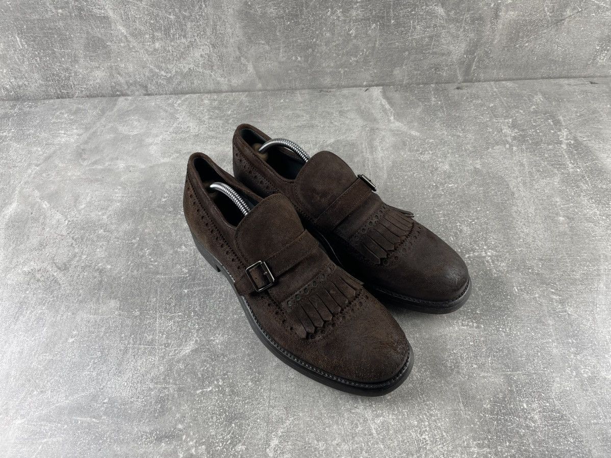 MoMA MOMA Pantofola Uomo Saturnia Brown Suede Monk Strap Loafers Size US 7 / EU 40 - 3 Thumbnail