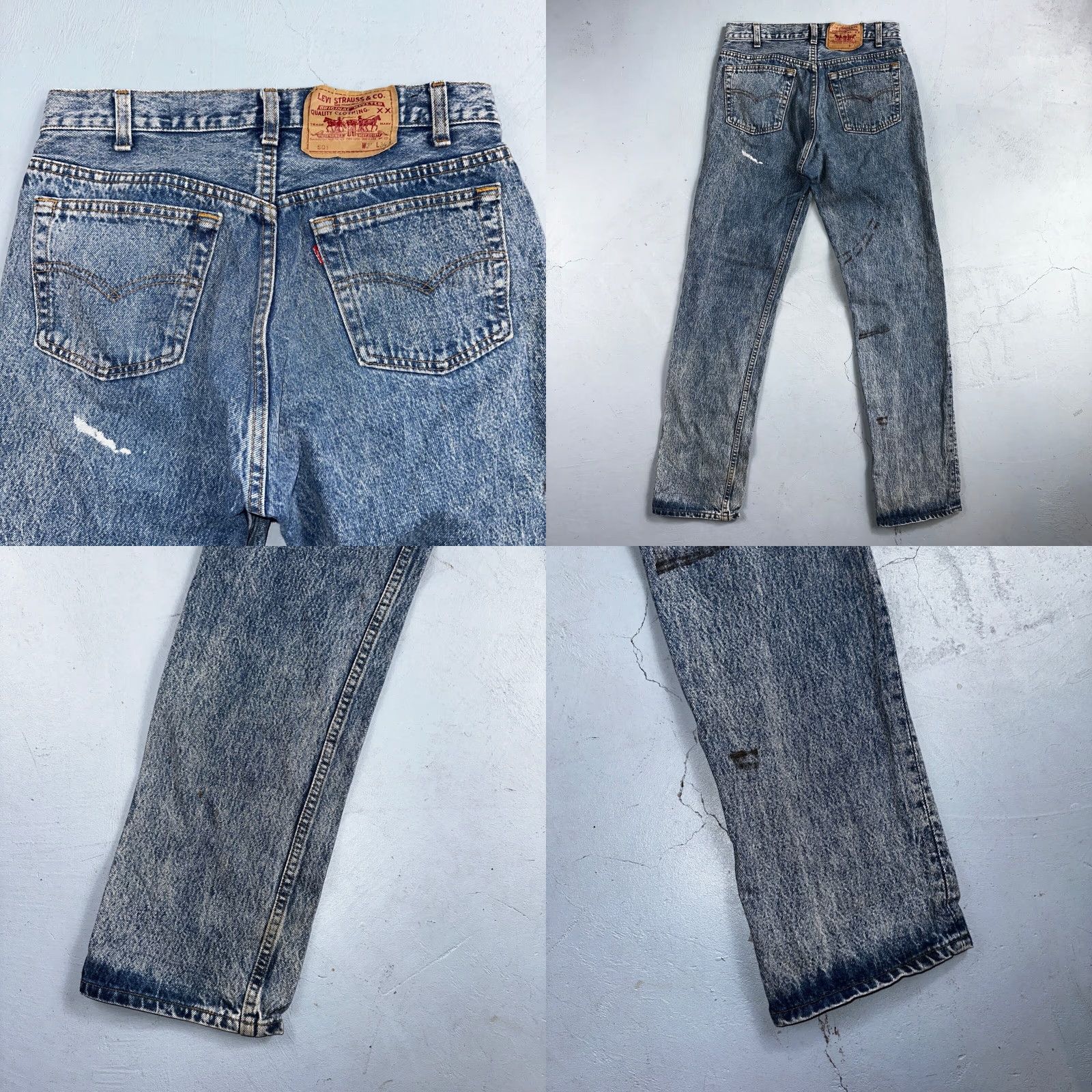 Levi's VINTAGE Levi's 501 90s USA Straight Leg Jeans Blue Med Wash 31x34 29x32 Men Jeans Size US 31 - 10 Thumbnail