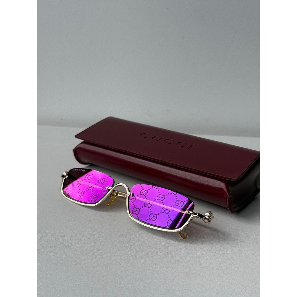 Gucci NEW Gucci GG1278S Half Rim Gold Mirror Lens Sunglasses $710 Size ONE SIZE - 2 Thumbnail