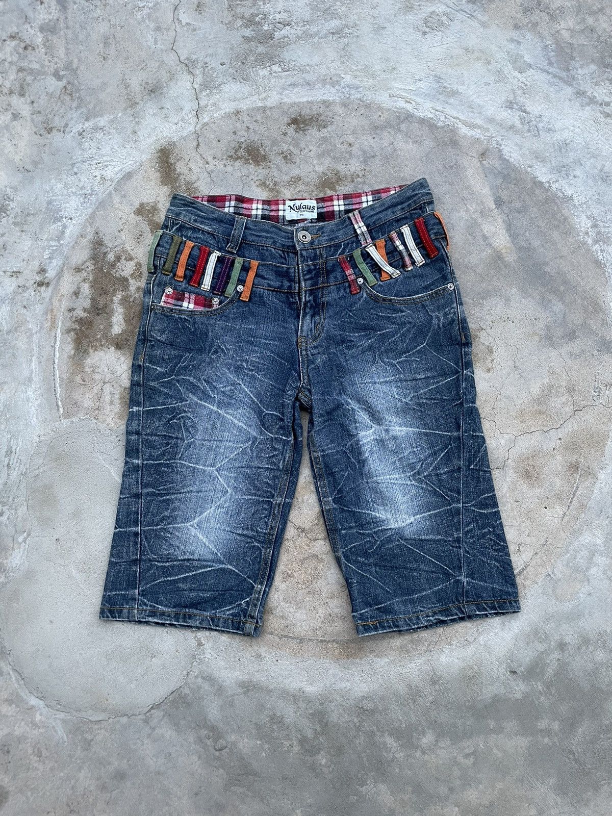 Japanese Brand Nylaus Double Waist Acid Wash Short Size US 31 - 1 Thumbnail