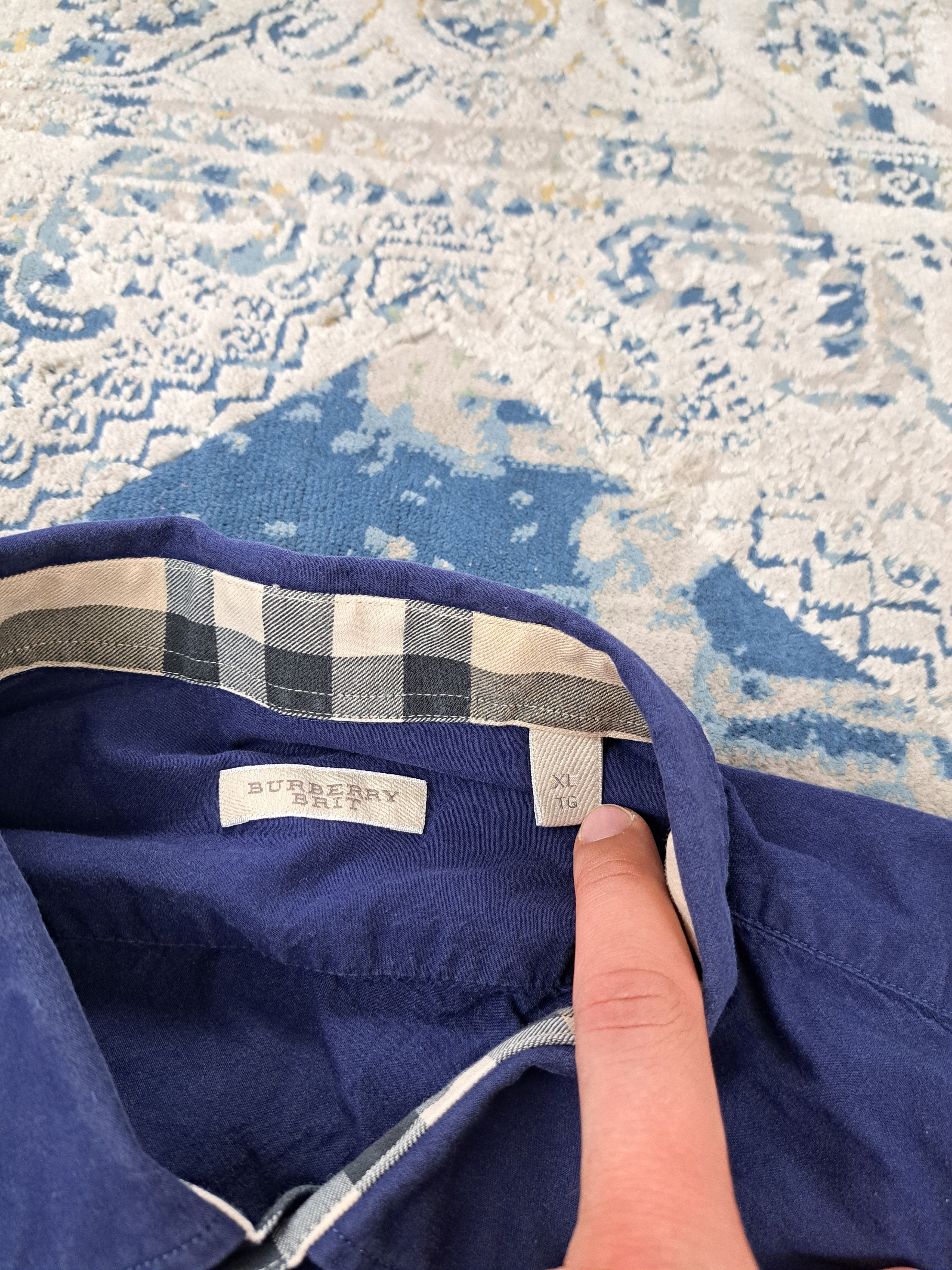 Burberry Burberry Embroidered Logo Checked Details Button Up Shirt Size US XL / EU 56 / 4 - 4 Thumbnail