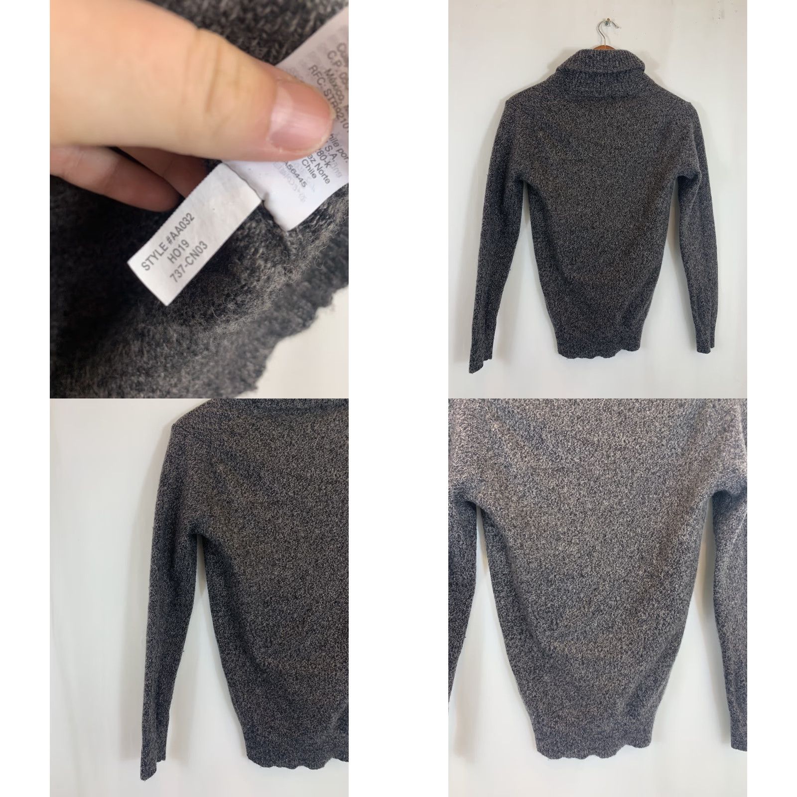 J.Crew J. Crew Womens XS Heather Gray Tight-Knit Cowl Neck Lambswool Sweater Size XS / US 0-2 / IT 36-38 - 8 Thumbnail
