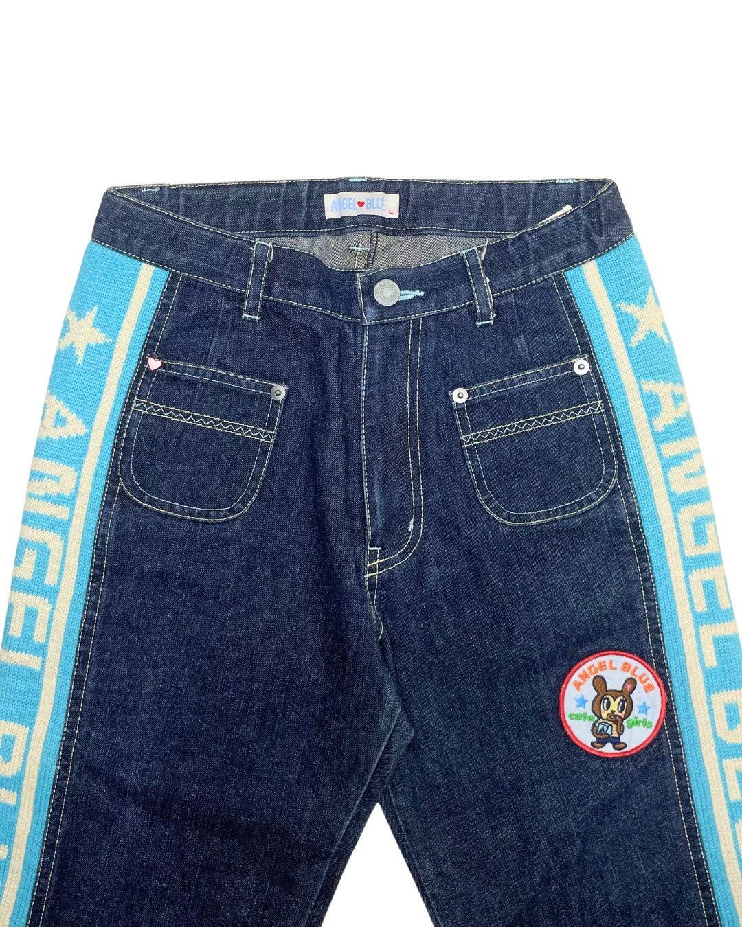 Angel Blue Angel Blue Archival Side-Stripe Logo Patch Flare Denim Size 26" / US 2 / IT 38 - 5 Thumbnail
