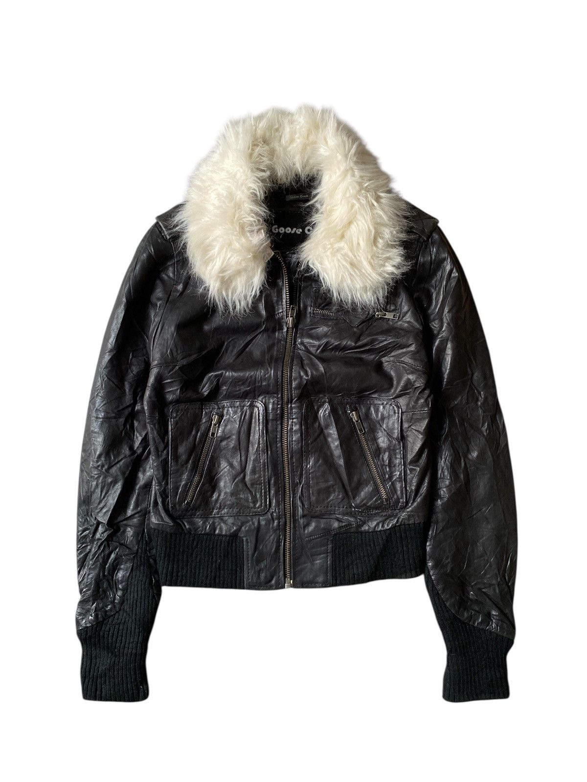 If Six Was Nine Goosecraft Multipocket Fur Black Leather Jacket Size US S / EU 44-46 / 1 - 1 Thumbnail