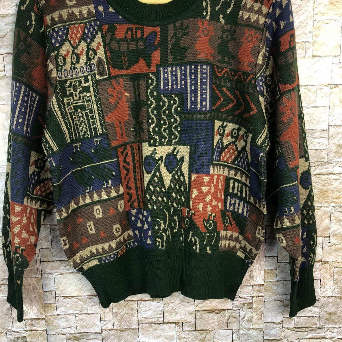 Homespun Knitwear Lhadorian Green art vintage Knitwear #A486 Size S / US 4 / IT 40 - 3 Thumbnail