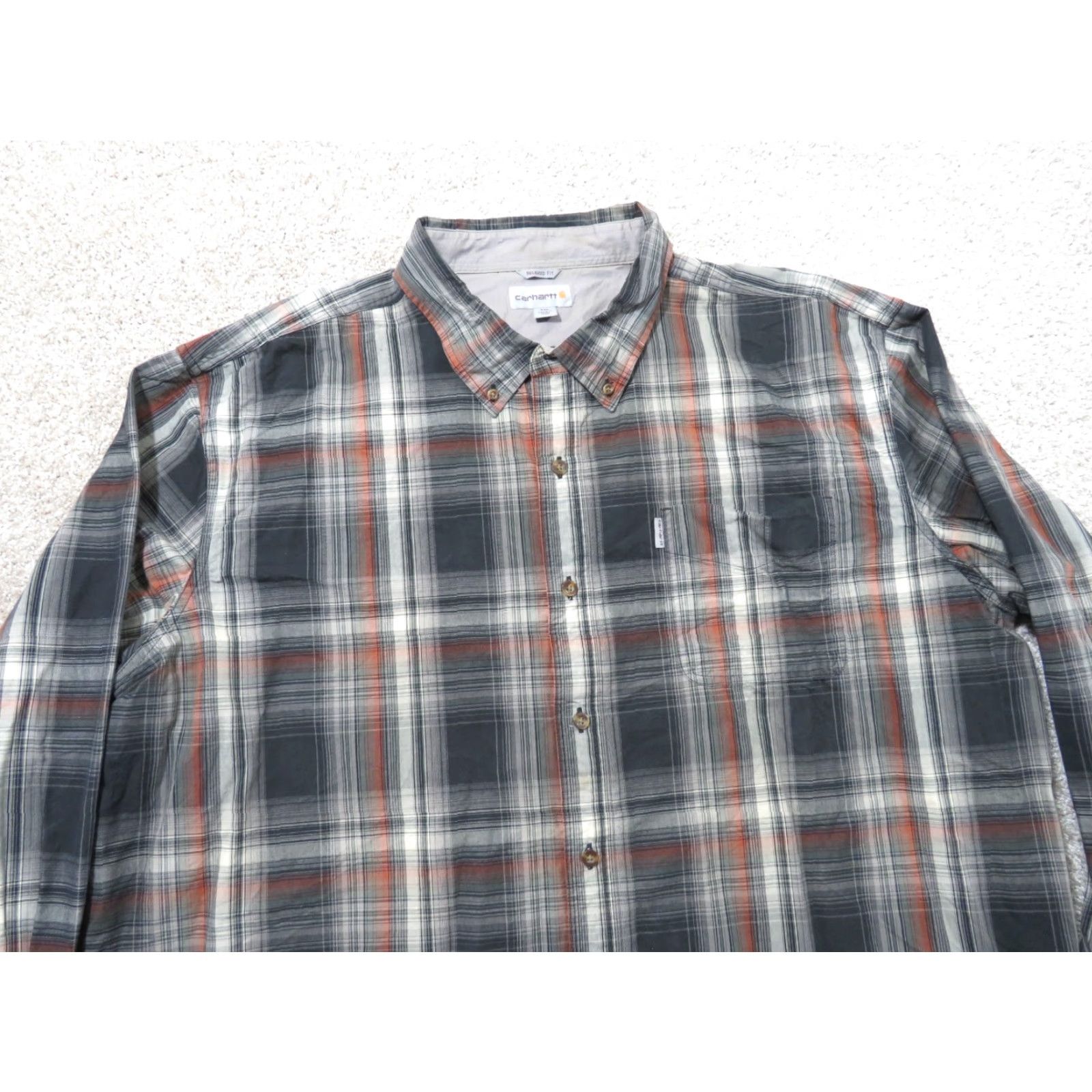 Carhartt Carhartt Shirt Mens 4XL Brown Plaid Flannel Long Sleeve Original Fit Workwear Size US XXL / EU 58 / 5 - 3 Thumbnail