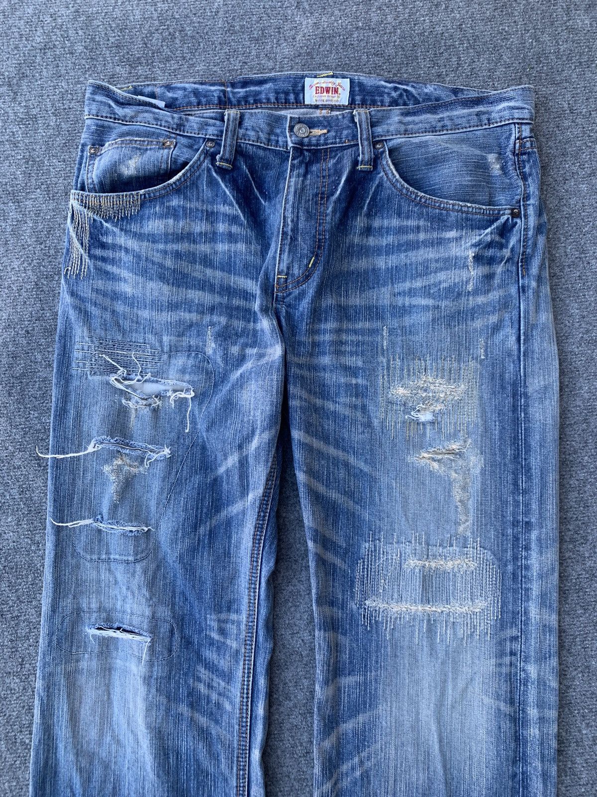 Edwin Distressed Edwin XV faded blue. Size US 37 - 3 Thumbnail