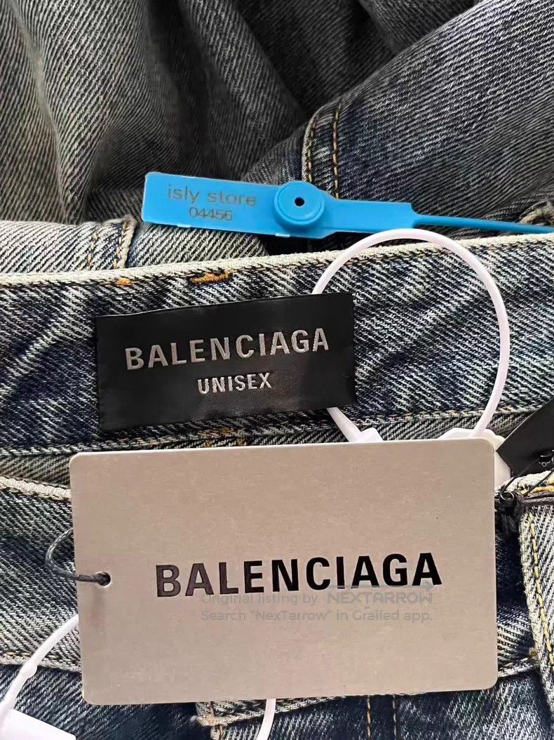 Balenciaga Balenciaga size XS Sun Bleached Light Indigo Denim Bell Bo Size US 27 - 4 Thumbnail