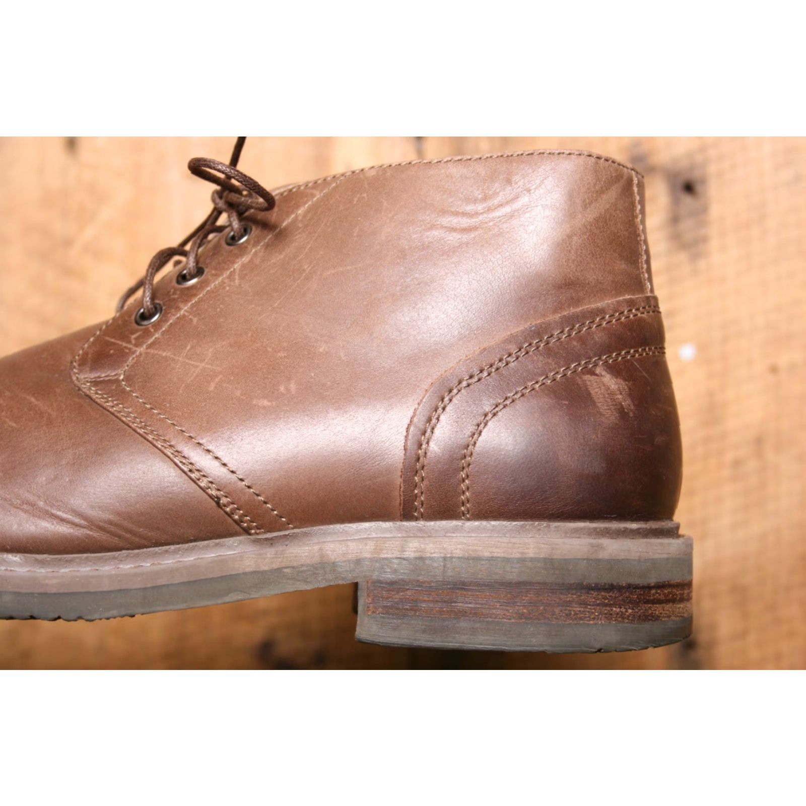 Nordstrom VINTAGE 1901 by Nordstrom Brown Leather Desert Chukka Boots Sz. 10M Man Men Leather Upper Lace Up Ankle Boot Brown Chukka 1901 Mens 10M Desert Boots Size US 10 / EU 43 - 7 Thumbnail