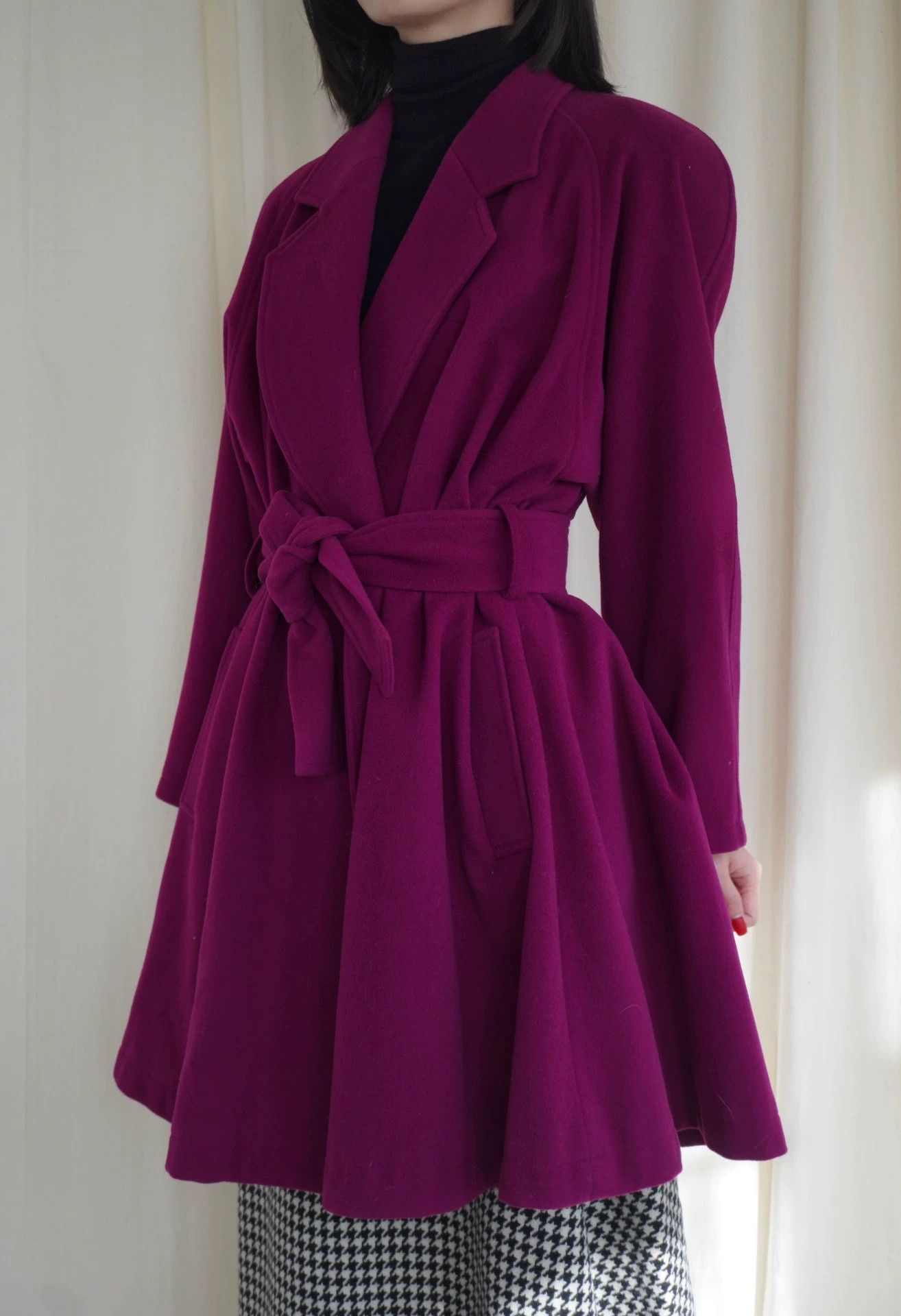 Kenzo Kenzo 1978 Intense Plum Short Robe Coat M Size M / US 6-8 / IT 42-44 - 7 Thumbnail