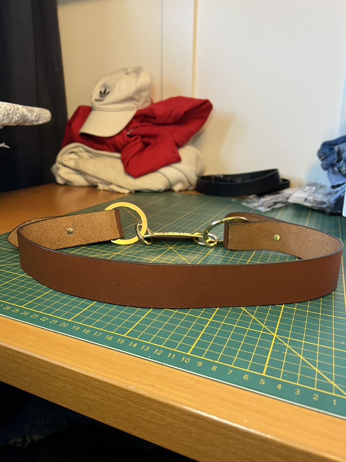 Christian Audigier Vintage Christian Audigier gold crown buckle leather belt Size ONE SIZE - 17 Thumbnail