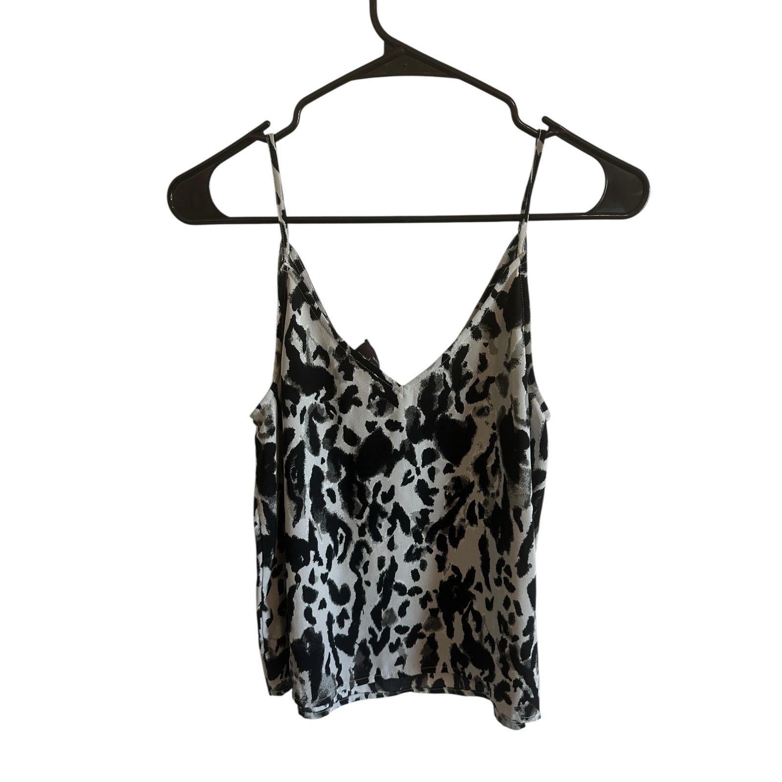 Other Free Press Gray Black Leopard Print Sleeveless V-Neck Tank Size S / US 4 / IT 40 - 6 Thumbnail