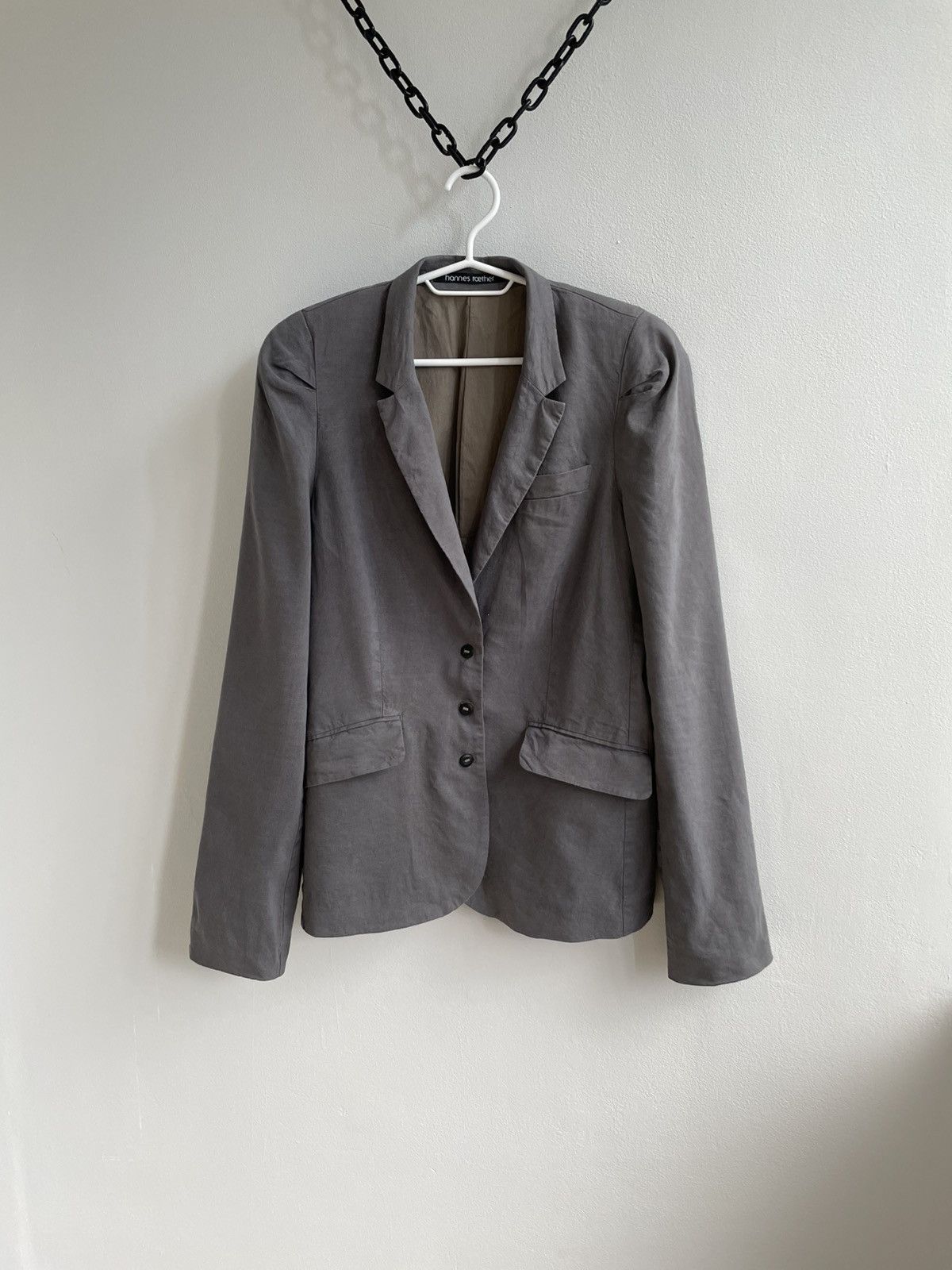 hannes roether Hannes Roether Silk Linen Blazer Coat Three Button Size M / US 6-8 / IT 42-44 - 1 Thumbnail