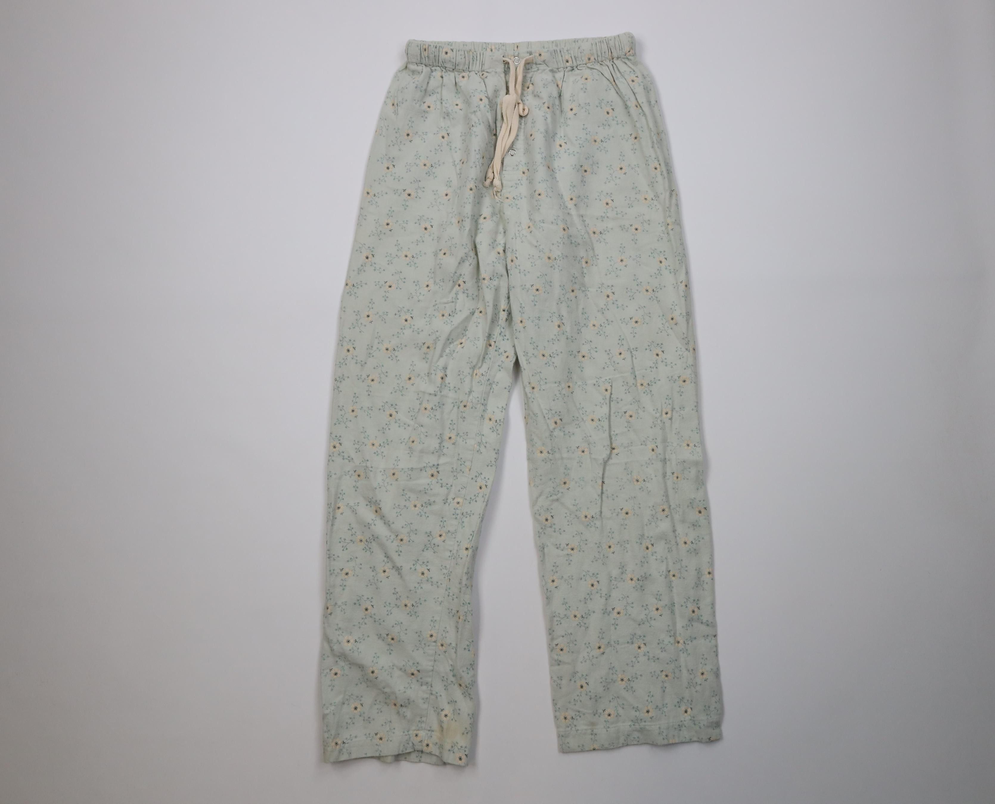 J.Crew Vintage 90s Y2K J Crew Flower Flannel Wide Leg Pajamas Pants Size 27" / US 4 / IT 40 - 1 Thumbnail