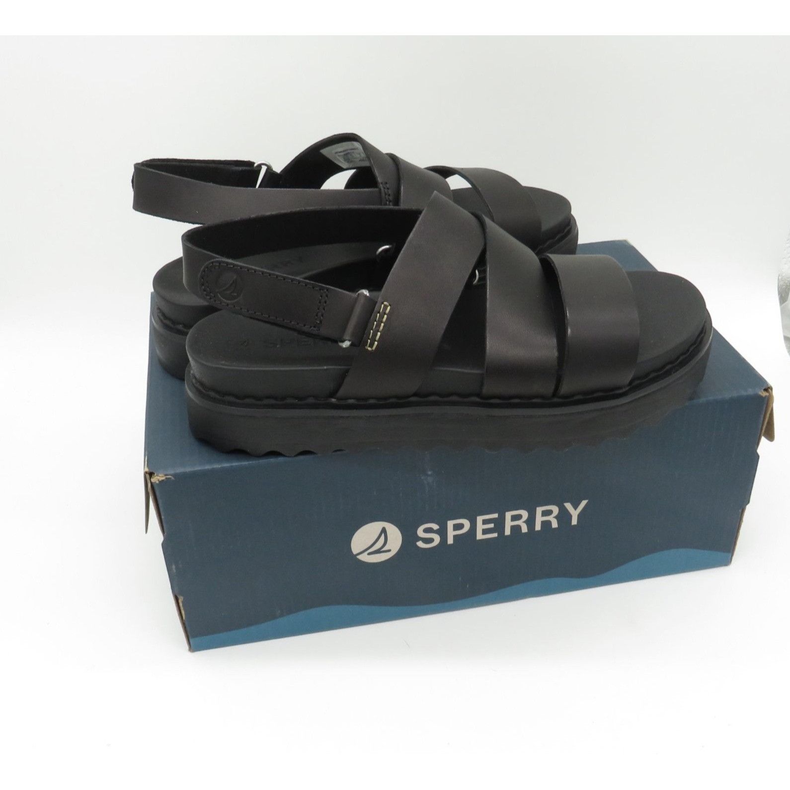 Sperry Sperry Womens Black Strappy Platform Sandals Adjustable Ankl Size US 8 / IT 38 - 1 Thumbnail