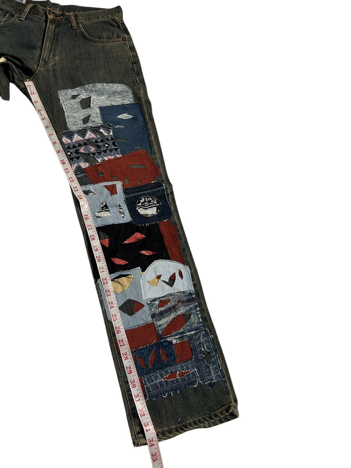 Japanese Brand × Kapital × Vintage Rare Edwin Rusty Rework Insane Custom Denim Jeans Size US 30 / EU 46 - 19 Thumbnail