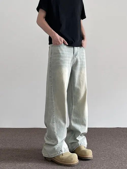 VIBE Light Blue Stacked Denim Jeans, Flared Baggy Jeans Size US 30 / EU 46 - 4 Thumbnail