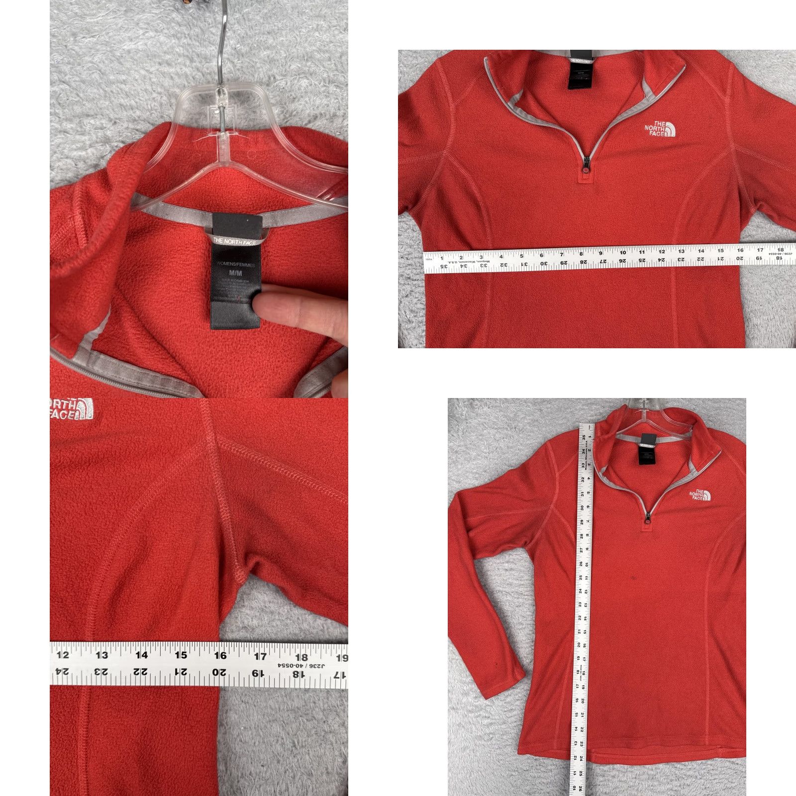 The North Face The North Face Pullover Womens Medium Red 1/4 Zip Lightweight Fleece Hiking Size M / US 6-8 / IT 42-44 - 8 Thumbnail