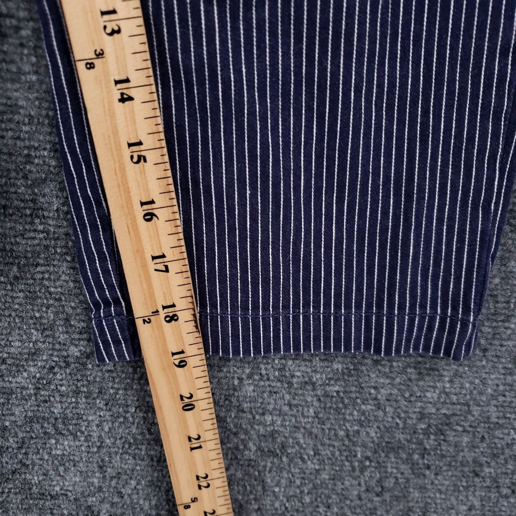 Dockers DOCKERS Pants Capri Blue White Striped Low Rise Straight Leg Zip Cotton Womens 4 Size 27" / US 4 / IT 40 - 5 Thumbnail