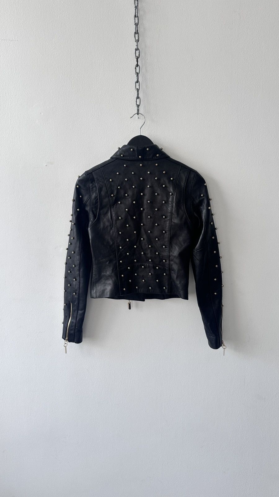 Thomas Wylde Thomas Wylde Studded Leather Biker Jacket Black Lambskin Size XS / US 0-2 / IT 36-38 - 9 Thumbnail