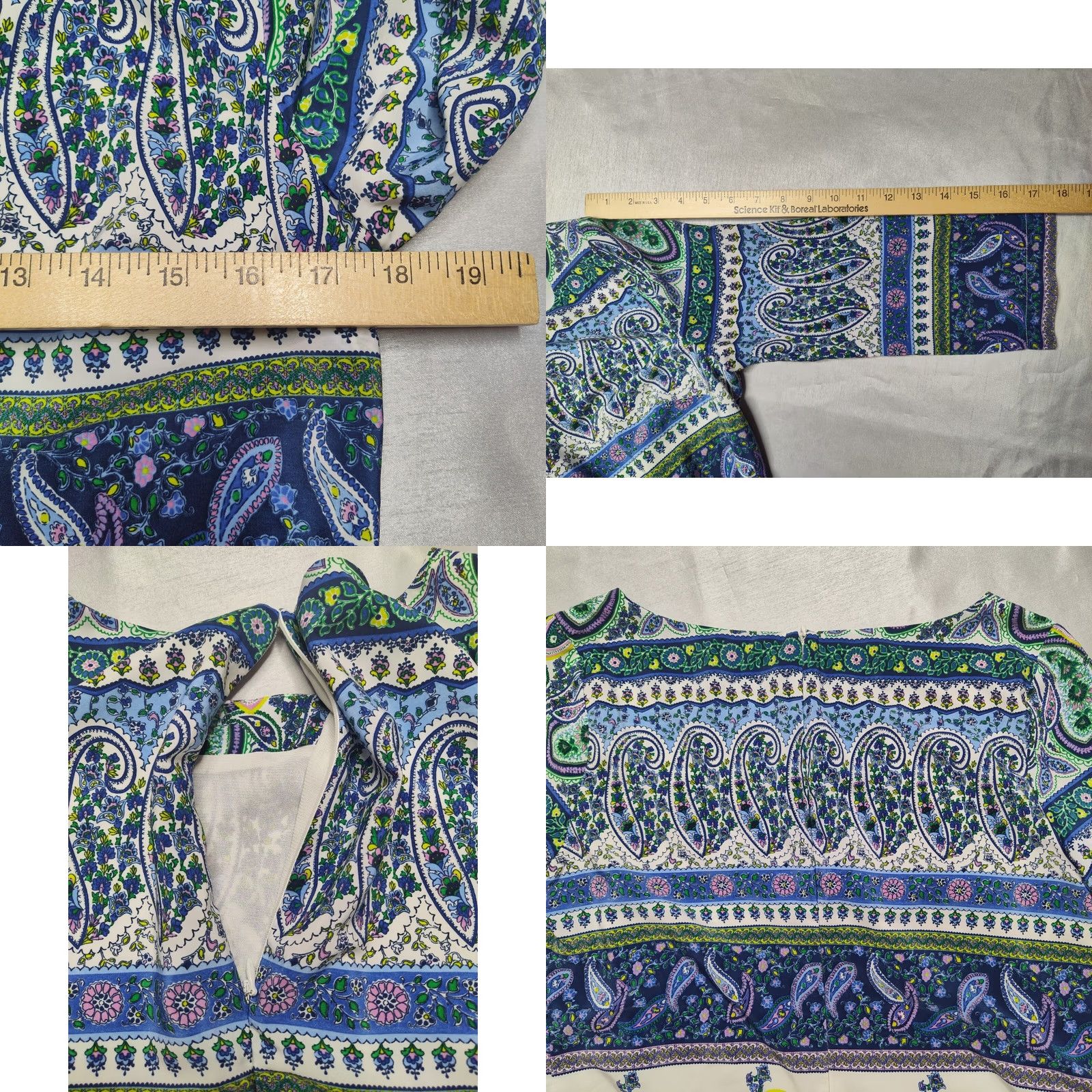Old Navy OLD NAVY Women Medium Blue Paisley Lined Shift Dress Size M / US 6-8 / IT 42-44 - 8 Thumbnail