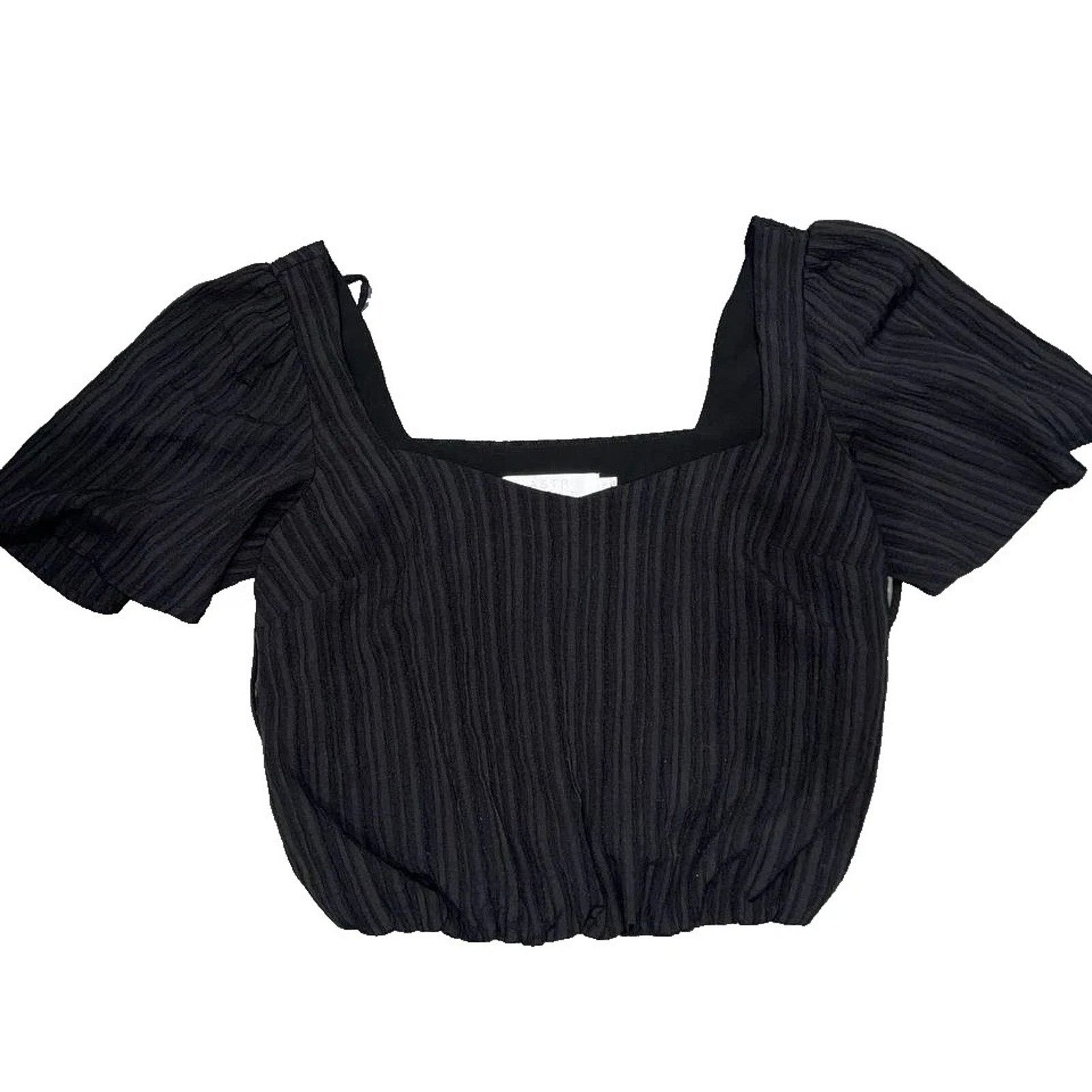 & Other Stories ASTR The Label Crop Short Slee Neck To & Black Small A003215 Size S / US 4 / IT 40 - 1 Thumbnail