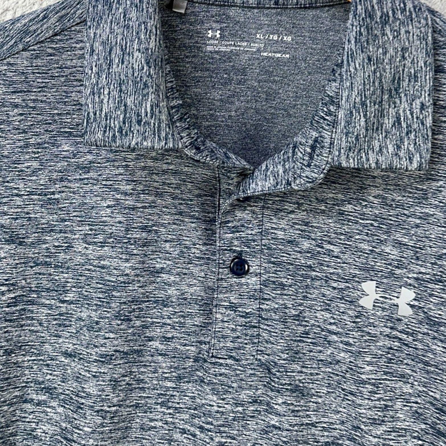 Under Armour Under Armour Heat Gear Polo Shirt Golf Rugby Mens XL Navy Salt Pepper Short Sleeve Boys? Size US XL / EU 56 / 4 - 6 Thumbnail