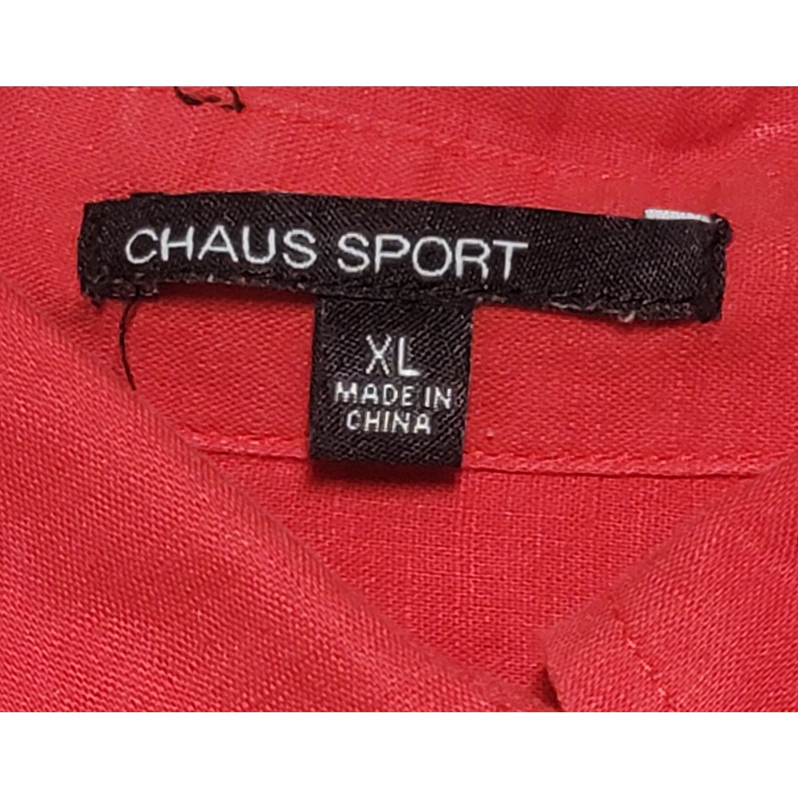 Other Chaus Sport Red Hidden Button Up Pointed Collard Top XL Soft Size XL / US 12-14 / IT 48-50 - 3 Thumbnail