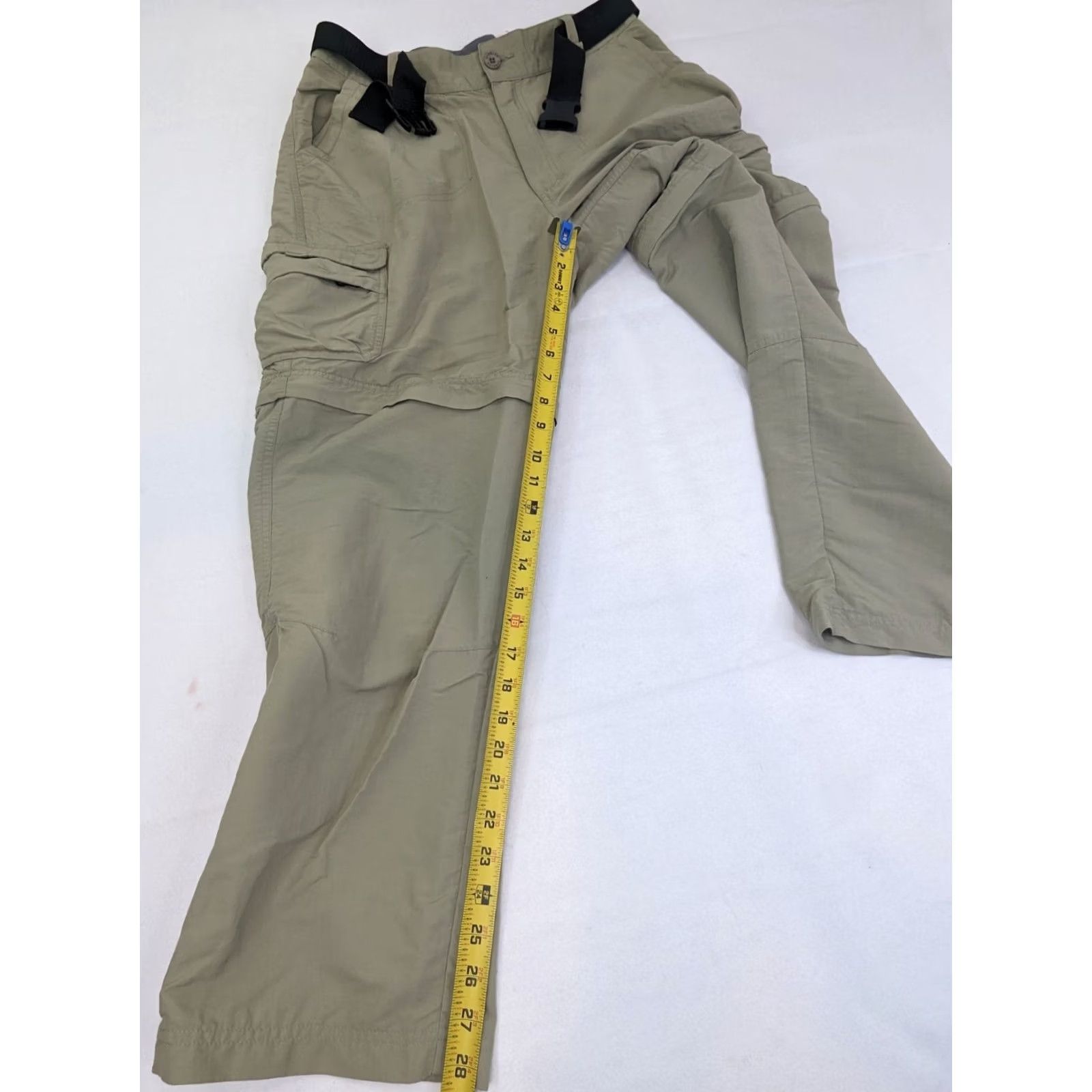 Vintage Cabelas Cargo Pants, 34x28, Khaki Nylon, Convertible, Belt, Regular, Men, 36 TAG/28 True, Outdoor, Vintage: No Size US 34 / EU 50 - 4 Thumbnail