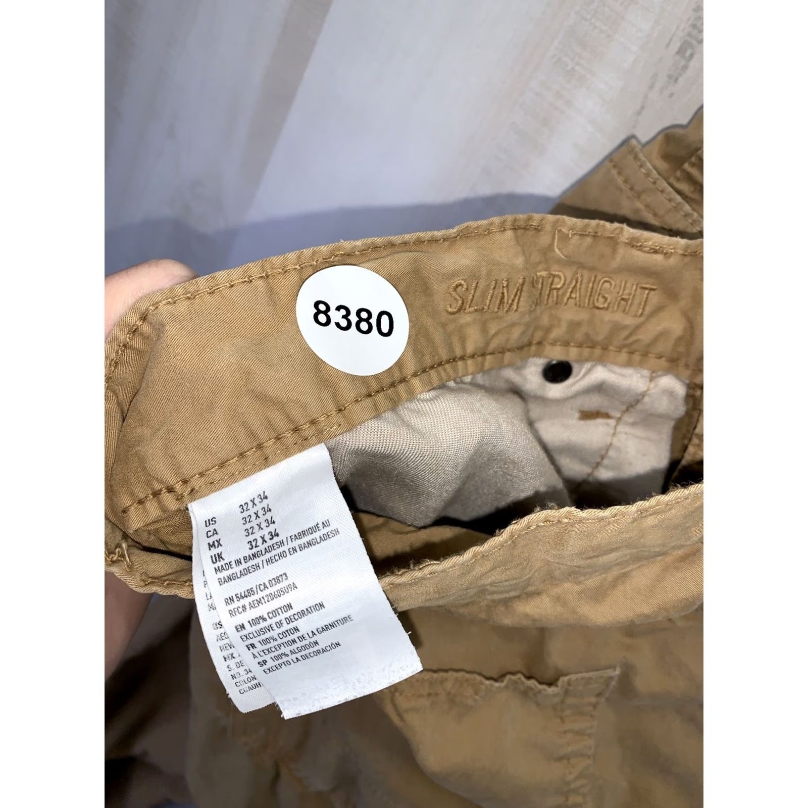 American Eagle Outfitters VINTAGE American Eagle Outfitters Slim Straight Mens Kahki Chino Pants 32x34-8380 Size US 32 / EU 48 - 4 Thumbnail