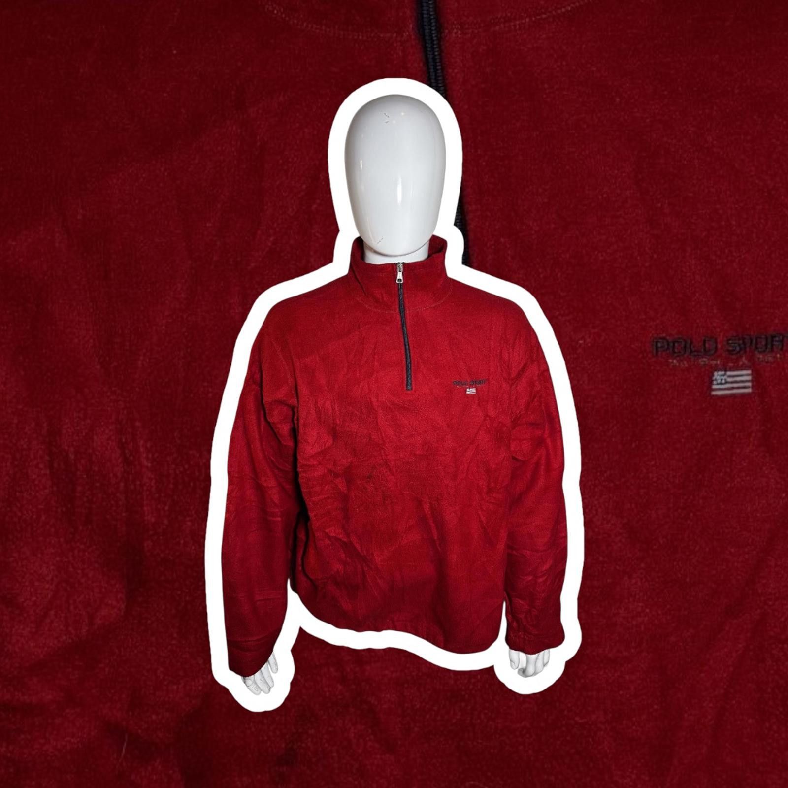 Designer Polo Sport Red Fleece Zip-Up - XXL Size US XXL / EU 58 / 5 - 1 Thumbnail