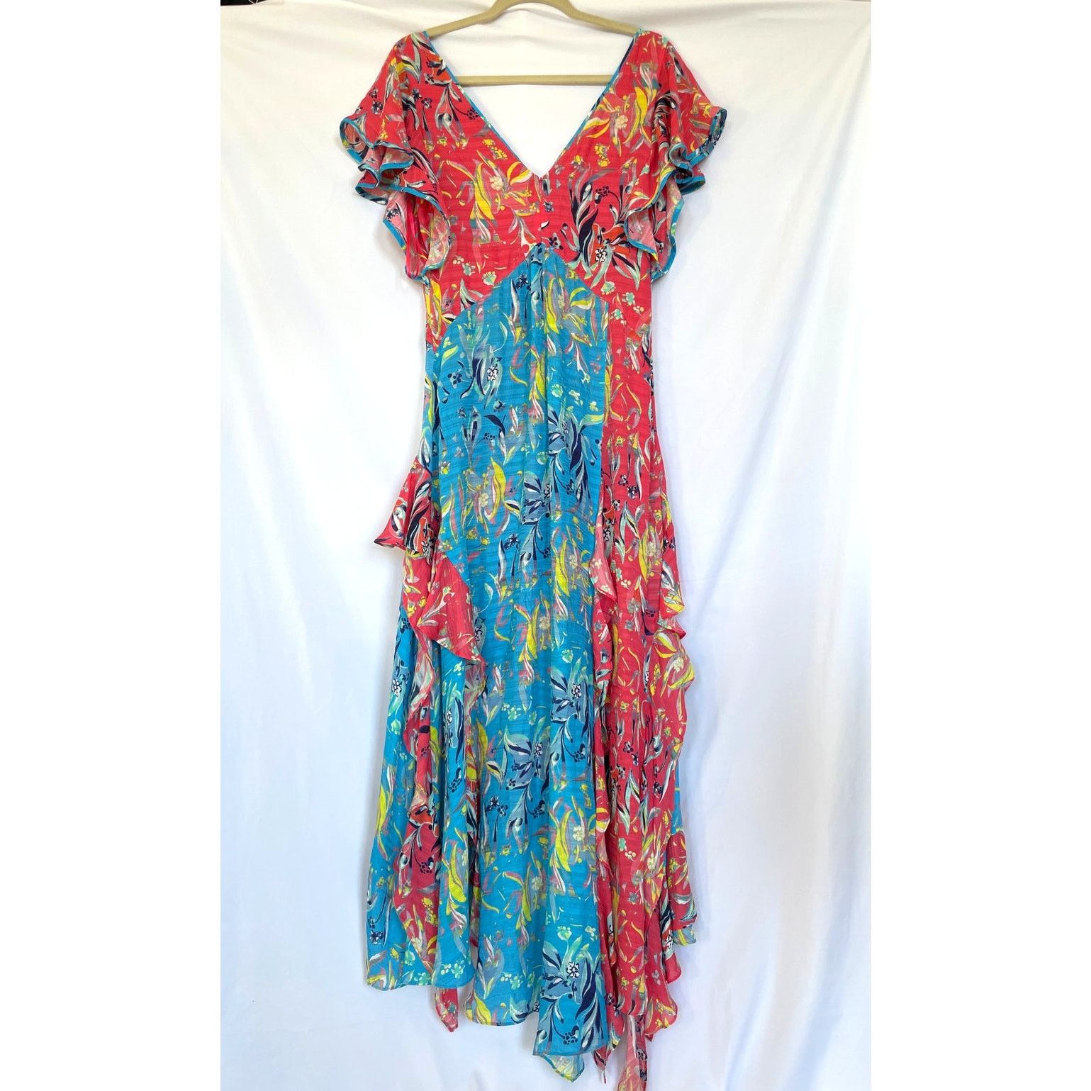 Tanya Taylor Tanya Taylor Silk Floral Ruffle Iliana Maxi Dress, 8 Tall Size M / US 6-8 / IT 42-44 - 5 Thumbnail