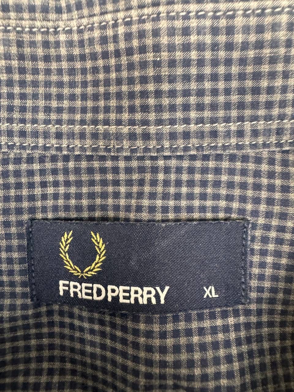 Fred Perry Fred Perry Men Shirt Check Grey/ Navy Size XL Size US XL / EU 56 / 4 - 3 Thumbnail