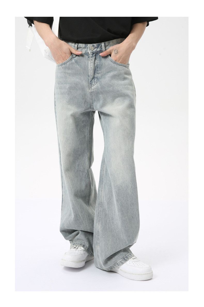 Japanese Brand American style trendy washed light blue straight loose jeans Size US 32 / EU 48 - 1 Thumbnail