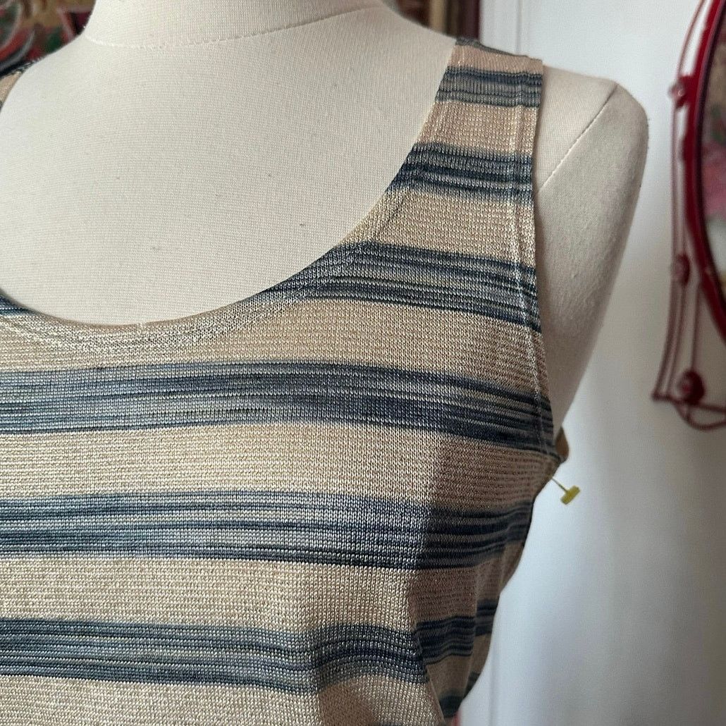 Banana Republic banana republic blue and biege striped tank top Size S / US 4 / IT 40 - 2 Thumbnail